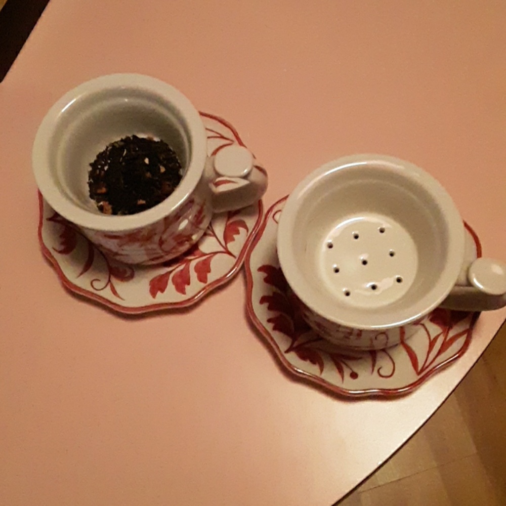 Handpainted. Dishwasher and microwave safe.